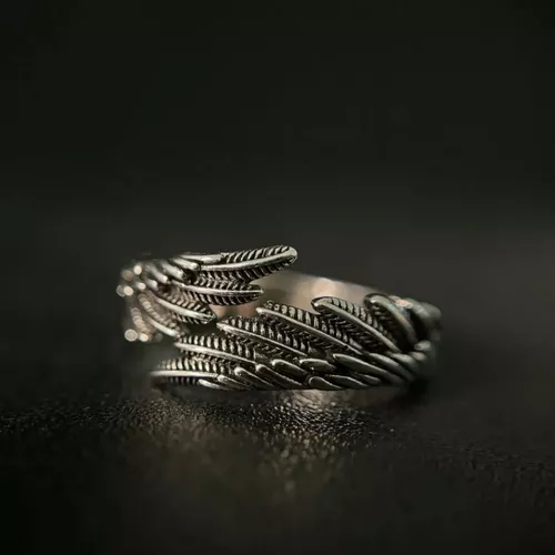 Anillo de pluma ajustable unisex